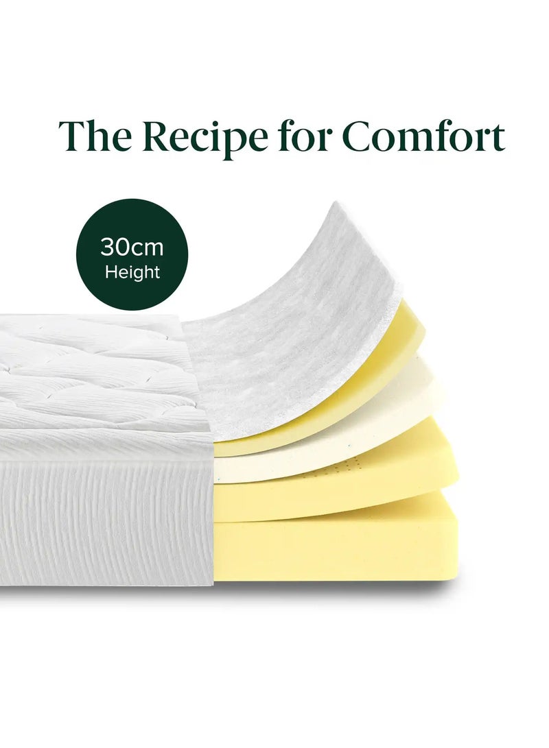 Zinus 30cm Cloud Memory Foam Mattress | King Size | Pressure Relieving Comfort | Fiberglass-Free | OEKO-TEX®| CertiPUR-US® Certified | Mattress in a Box | White | 200L×180W×30H CM | - Image 4